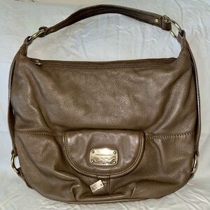 Micheal Kors Elegant Brown Pebbled Leather Shoulder Bag